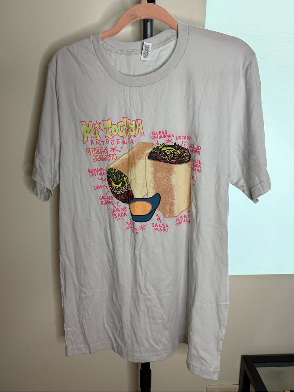 Bella Canvas Light Beige Tee with Colorful Taco Graphic